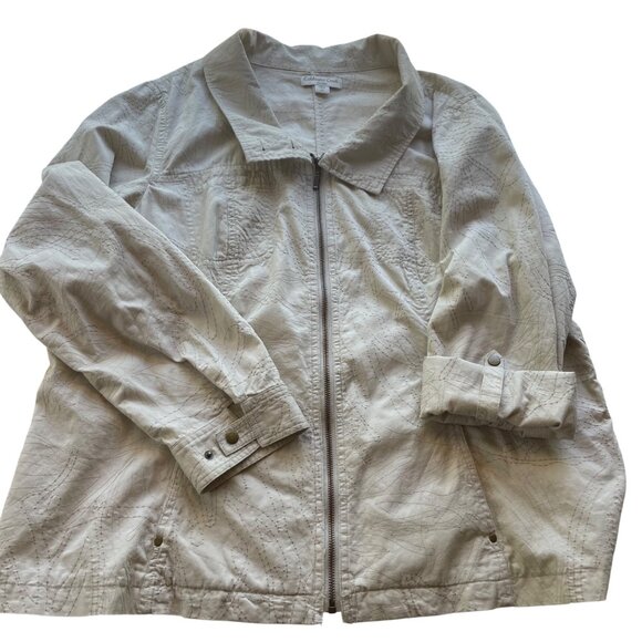 Coldwater Creek Womens‎ Jacket Beige Embroidered Lightweight Full Zip Size 22 - Picture 15 of 15